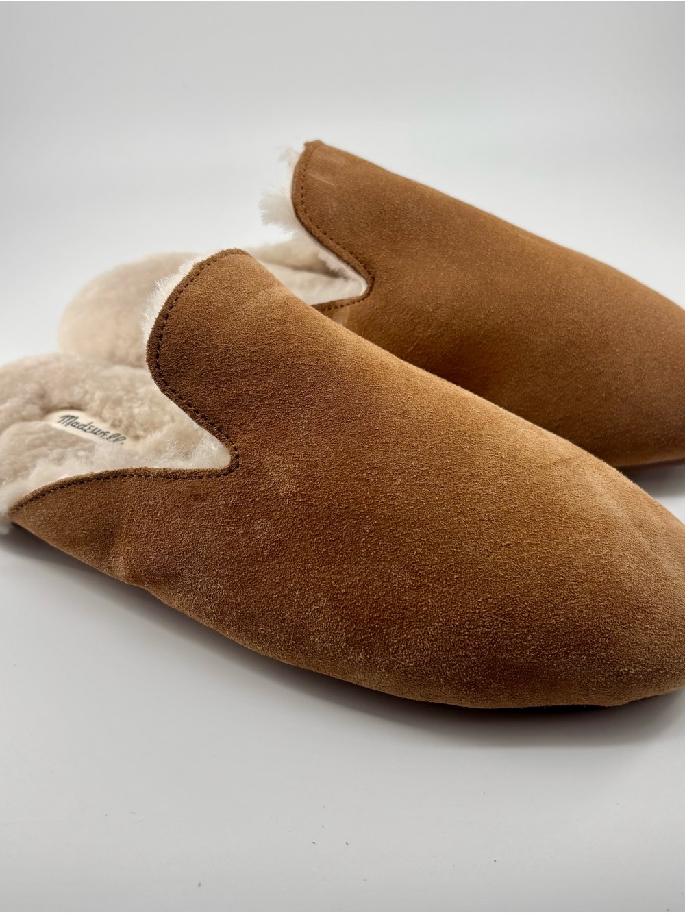 Madewell Ezra Plush Shearling Lined Suede Slippers Sz 8